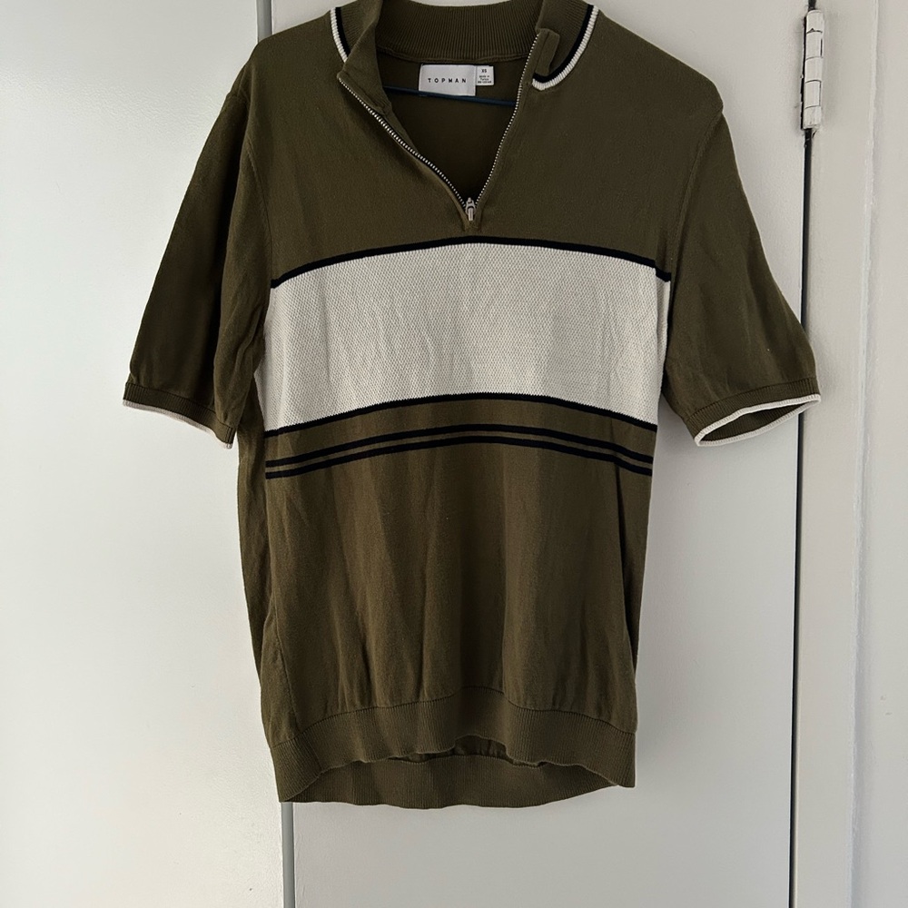 Topman Olive Green Knit Sweater